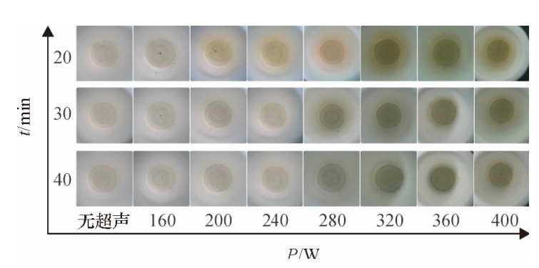 不同密閉消解時間、不同超聲功率的消解效果