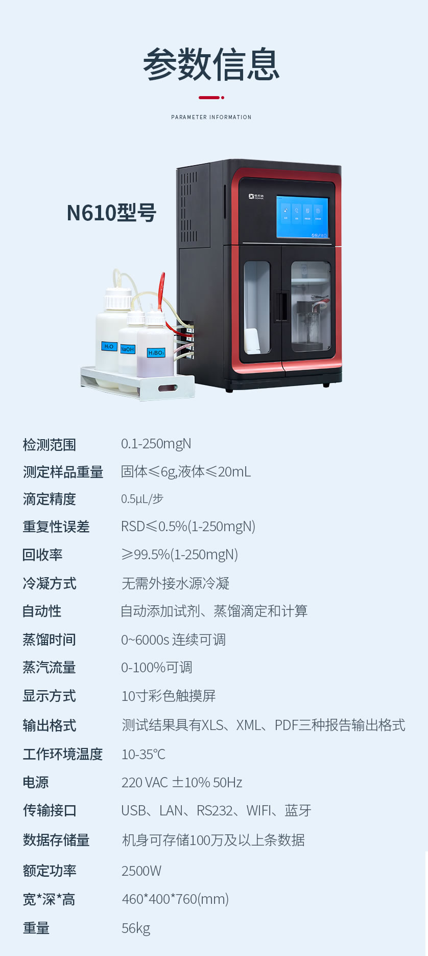 N610免水全自動(dòng)凱氏定氮儀